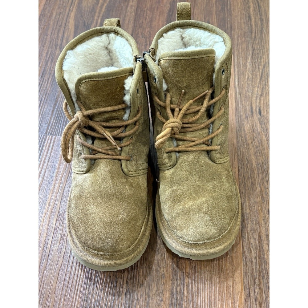 UGG Boots Women's‎ Size 5 Brown Suede Zip Fleece Lined Winter Zip Ankle Boots
